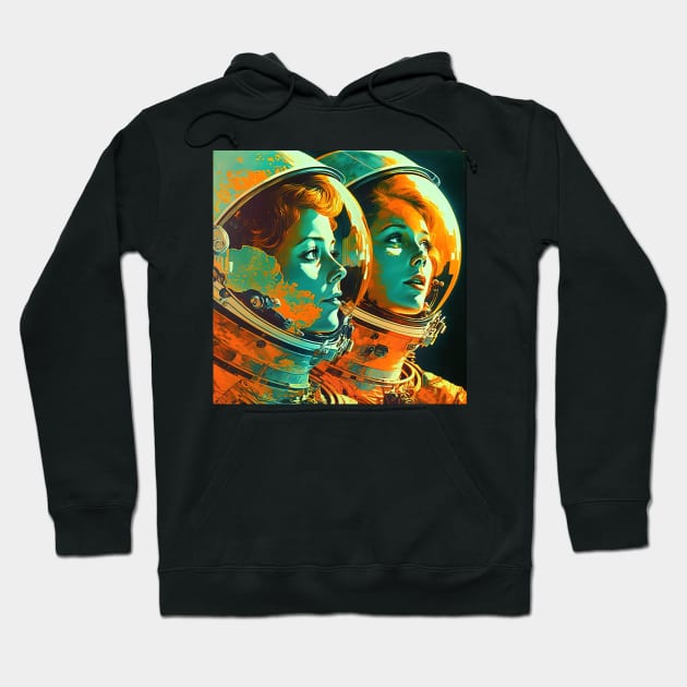 We Are Floating In Space - 21 - Sci-Fi Inspired Retro Artwork Hoodie by saudade